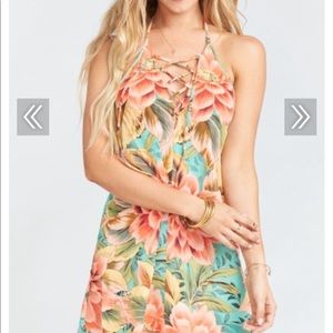 NWT💛 Show me your mumu lo lace up mini dress